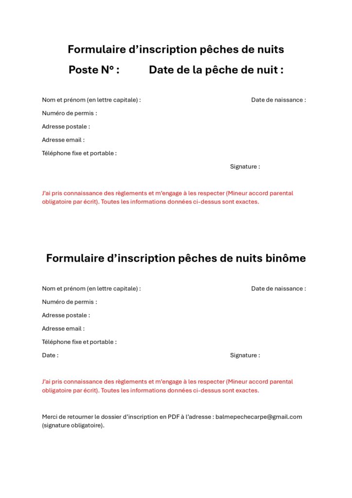 Pêches de Nuit Carpistes 2